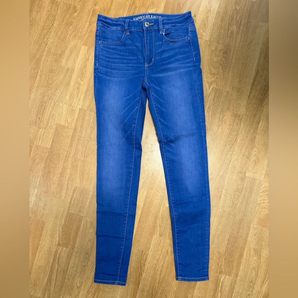 American Eagle Outfitters Women's Bright Blue Skinny Jeans